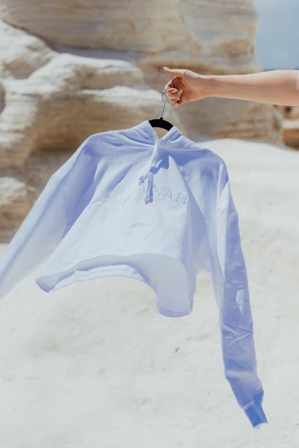 White Crop Hoodie - Image 2
