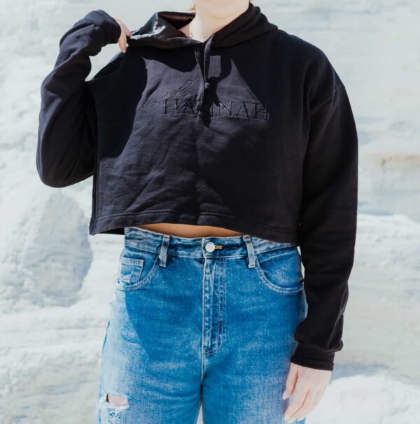 Black Crop Hoodie - Image 2