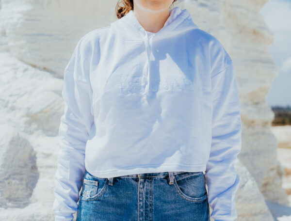 White Crop Hoodie - Image 4